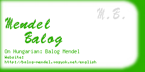mendel balog business card